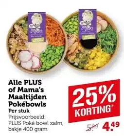 Coop Alle PLUS of Mama's Maaltijden Pokébowls aanbieding