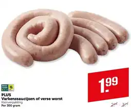 Coop PLUS Varkenssaucijzen of verse worst aanbieding