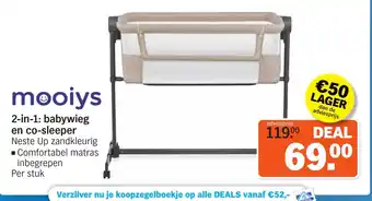 Albert Heijn mooiys 2 in 1: babywieg en co-sleeper aanbieding