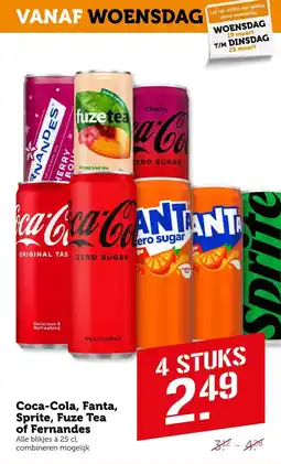 Coop Coca-Cola, Fanta, Sprite, Fuze Tea of Fernandes aanbieding