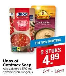 Coop Unox of Conimex Soep aanbieding