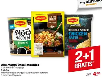 Coop Alle Maggi Snack noodles aanbieding