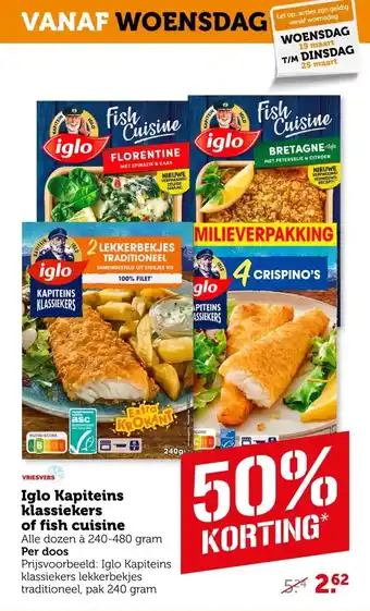 Coop Iglo Kapiteins klassiekers of fish cuisine aanbieding