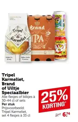 Coop Tripel Karmeliet, Brand of Uiltje Speciaalbier aanbieding