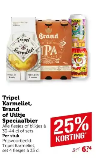 Coop Tripel Karmeliet, Brand of Uiltje Speciaalbier aanbieding