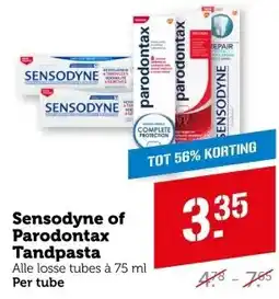 Coop Sensodyne of Parodontax Tandpasta aanbieding