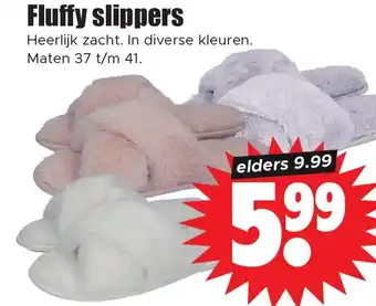 Dirk Fluffy slippers aanbieding