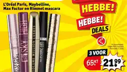 Kruidvat L'Oréal Paris Maybelline Max Factor en Rimmel mascara aanbieding