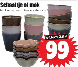 Dirk Schaaltje of mok aanbieding