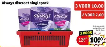 Kruidvat Always discreet singlepack aanbieding