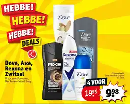 Kruidvat Dove axe rexona en zwitsal aanbieding