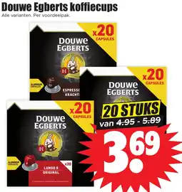 Dirk Douwe Egberts koffiecups aanbieding