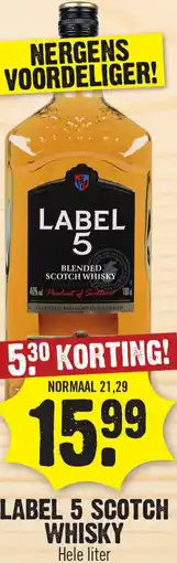 Dirk Label 5 scotch whisky aanbieding