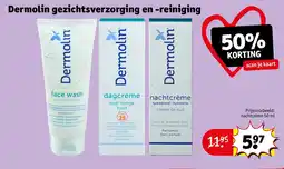 Kruidvat Dermolin gezichtsverzorging en reiniging aanbieding