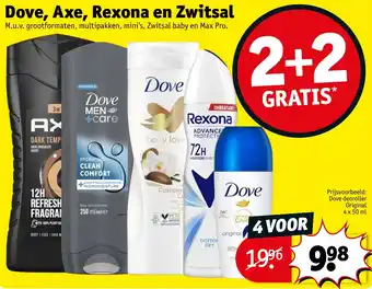 Kruidvat Dove axe rexona en zwitsal aanbieding