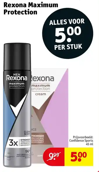 Kruidvat Rexona maximum protection aanbieding