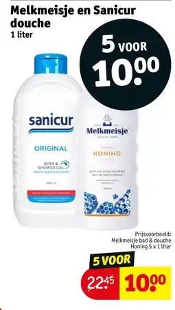 Kruidvat Melkmeisje en sanicur douche aanbieding