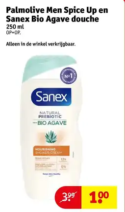 Kruidvat Palmolive men spice up en sanex bio agave douche aanbieding