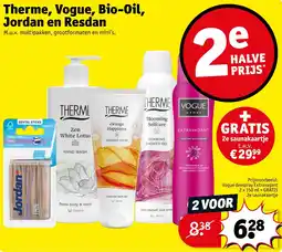 Kruidvat Therme vogue bio-oil jordan en resdan aanbieding