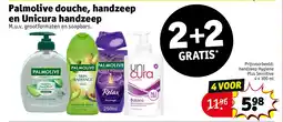 Kruidvat Palmolive douche handzeep en Unicura handzeep aanbieding