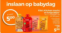 Trekpleister Ella's Kitchen snacks en knijpzakjes aanbieding