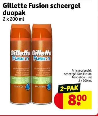 Kruidvat Gillette fusion scheergel duopak aanbieding