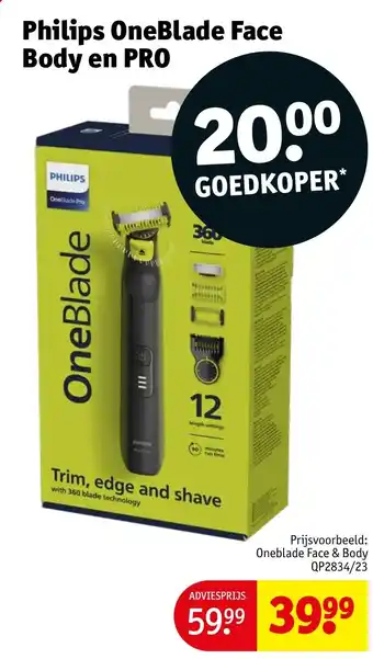 Kruidvat Philips oneblade face body en pro aanbieding