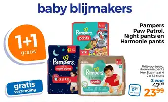 Trekpleister Pampers Paw Patrol, Night pants en Harmonie pants aanbieding