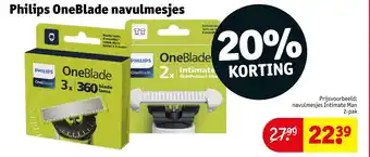 Kruidvat Philips oneblade navulmesjes aanbieding