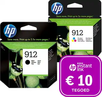 Bol.com HP 912 - Inktcartridge kleur & zwart + Instant Ink tegoed aanbieding