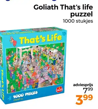 Trekpleister Goliath That's life puzzel aanbieding