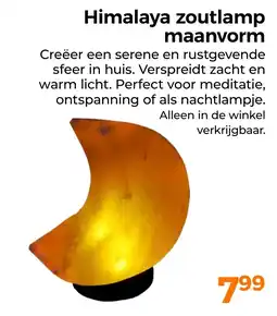 Trekpleister Himalaya zoutlamp maanvorm aanbieding