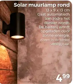 Trekpleister Solar muurlamp rond aanbieding