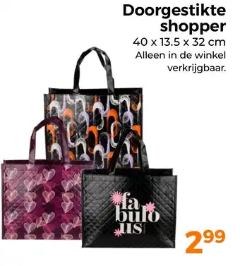 Trekpleister Doorgestikte shopper aanbieding