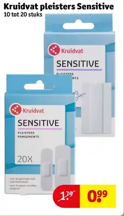 Kruidvat Kruidvat pleisters Sensitive aanbieding