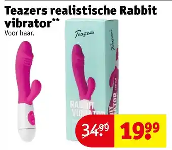 Kruidvat Teazers realistische rabbit vibrator aanbieding