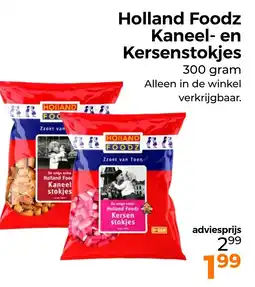 Trekpleister Holland Foodz Kaneel en Kersenstokjes aanbieding