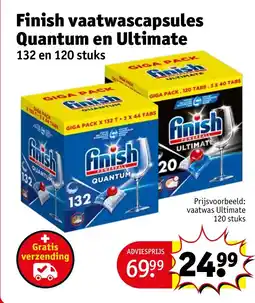 Kruidvat Finish vaatwascapsules quantum en ultimate aanbieding