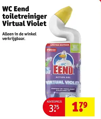 Kruidvat Wc eend toiletreiniger  virtual violet aanbieding