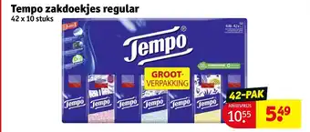 Kruidvat Tempo zakdoekjes regular aanbieding