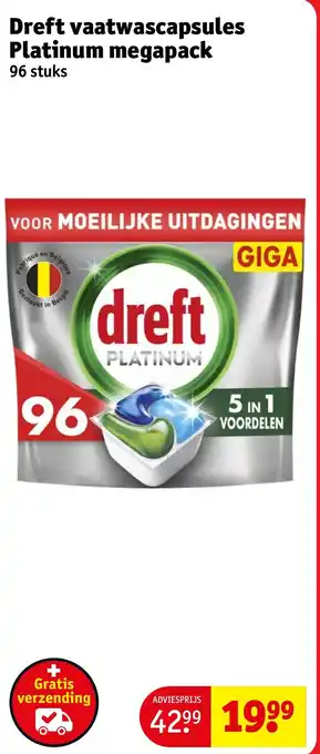 Kruidvat Dreft vaatwascapsules platinum megapack aanbieding