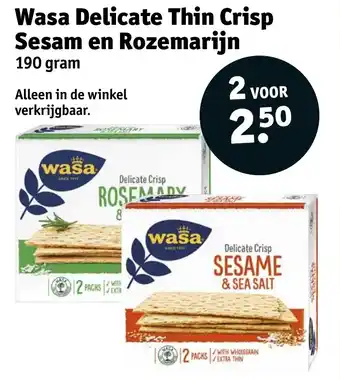 Kruidvat Wasa delicate thin crisp sesam en rozemarijn aanbieding