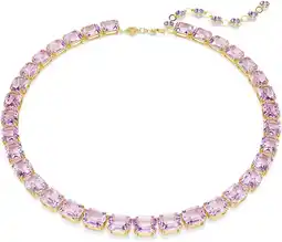 Amazon Swarovski Millenia tennisketting, achthoekig geslepen, paars, goudkleurig verguld aanbieding