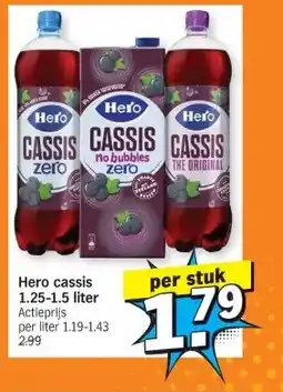 Albert Heijn Hero cassis 1.25-1.5 liter aanbieding