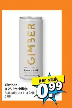 Albert Heijn Gimber 0.25 literblikje aanbieding