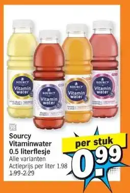 Albert Heijn Sourcy Vitaminwater 0.5 literflesje aanbieding