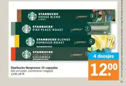 Albert Heijn Starbucks Nespresso 10 capsules aanbieding