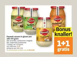 Albert Heijn Pauwels sauzen in glazen pot 240-470 gram aanbieding