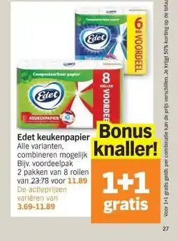 Albert Heijn Edet keukenpapier aanbieding