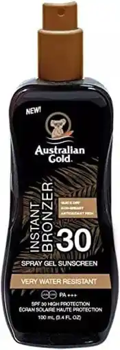 Amazon Australian Gold - Sunscreen Spray Gel w. Instant Bronzer 237 ml - SPF 30 aanbieding